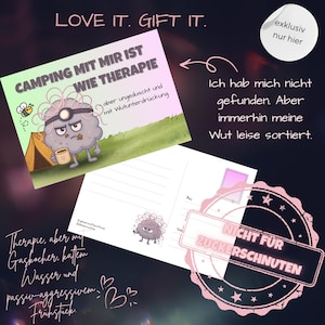 Carte postale pailletée et grincheuse - Thérapie
