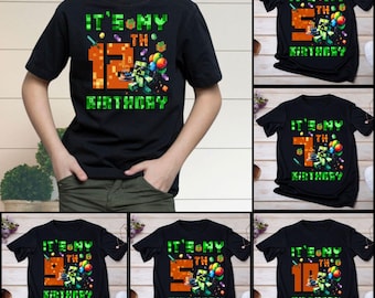 Creeper Birthday PNG Bundle | 3rd to 12th Birthday, Minecraft Birthday Pixel Art Game Party Design | Minecraft-Inspired Birthday Sublimation