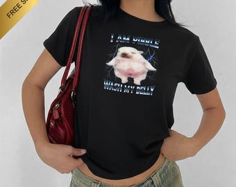 Pibble  T-Shirt & Baby Tee Dog Meme – “I’m Pibble, Wash My Belly” Funny Pup Shirt