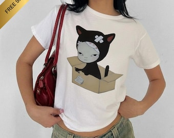 yoshitomo nara cat baby tee , Unisex T-shirt , vintage tee, y2k yoshitomo nara t-shirt