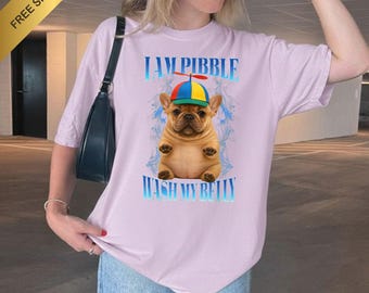 Pibble Dog Baby tee , T-Shirt , Funny “Wash My Belly” Tee , Meme Dog Lovers