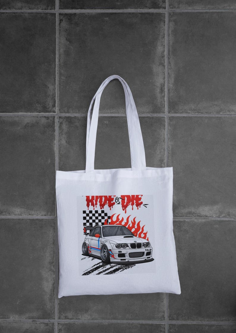 Cartoon Illustration Of A White BMW M3 With Dynamic Elements. For walls, tshirts, mugs, etc. Car fan wall art print. Car fan gift. Bmw owner image 3