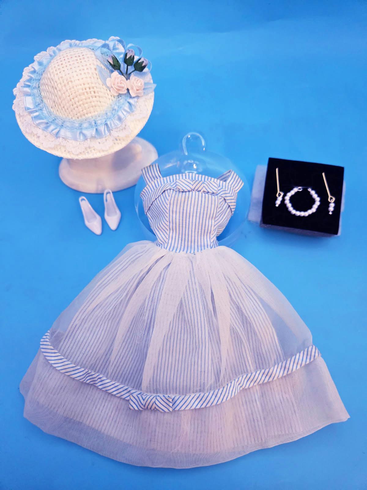 barbie movie blue and white dress the women tropical prints dress
