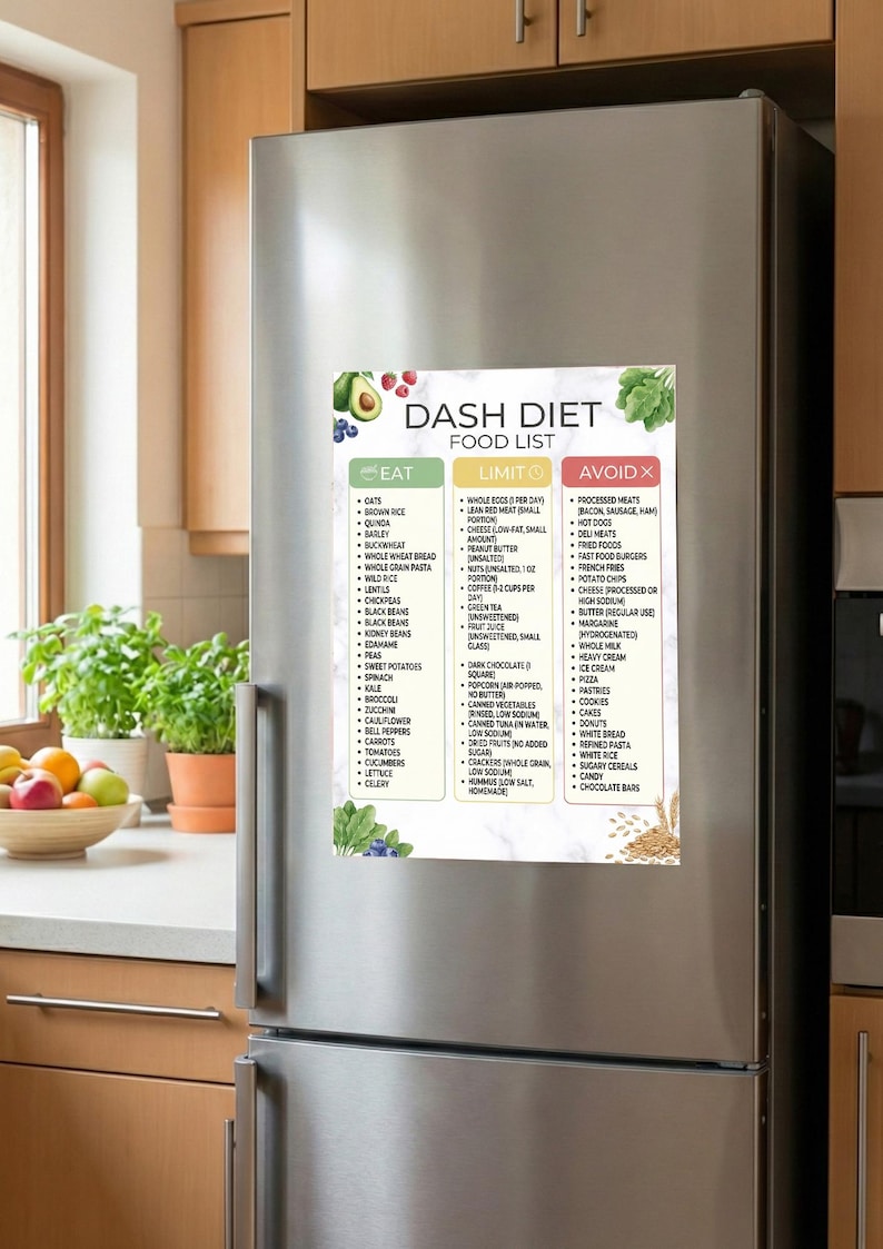 DASH Diet Food List PDF | Low Sodium Foods for Hypertension Heart ...