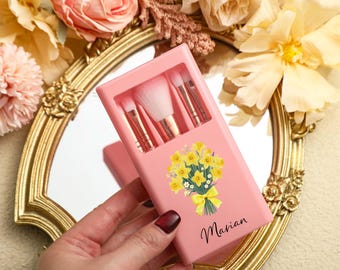 Personalized Makeup Brushes Set, Bridesmaid Makeup Brush, Gift For Woman, Bridesmaid Gifts, Wedding Party Gifts, Travel Gift For Her