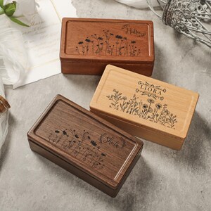 Personalized Wooden Jewelry Box, Jewelry Travel Case for Women, Jewelry Organizer, Bridesmaid Gift, Bridal Party Gift For Her, Birthday Gift