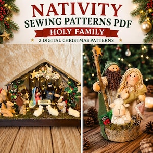Patrones de Belén en PDF | Sagrada Familia | 2 Patrones Digitales de Navidad