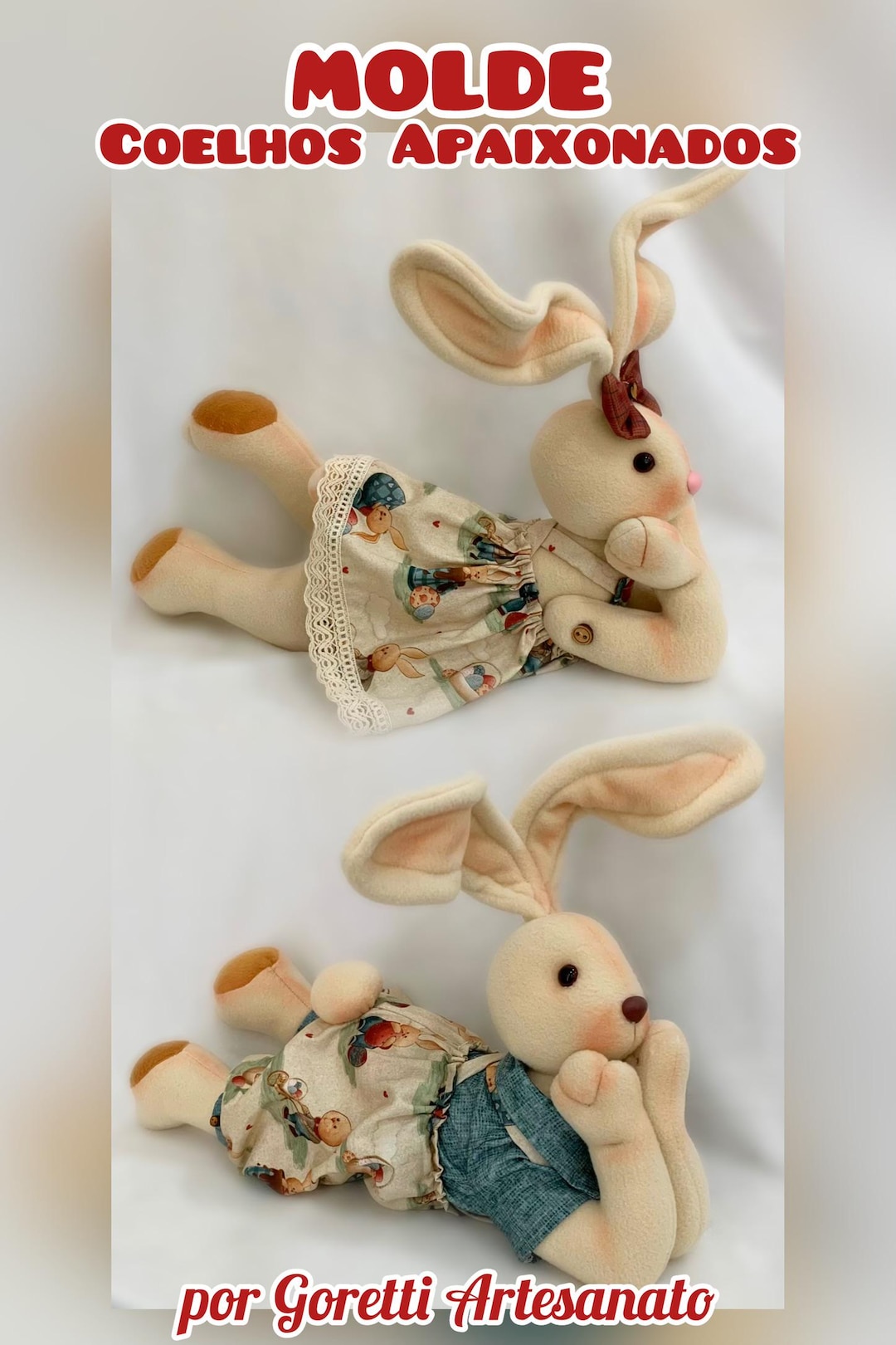 Large Easter Bunny Sewing Pattern PDF – Romantic Rabbit Plush – DIY ...
