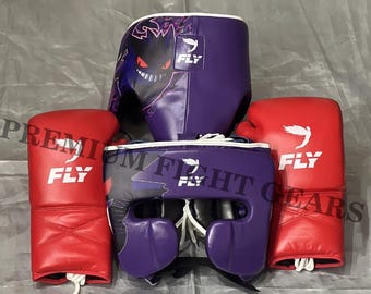 Genuine Cowhide Leather Fly Boxing Set,Boxing Gloves Head or Groin Guard