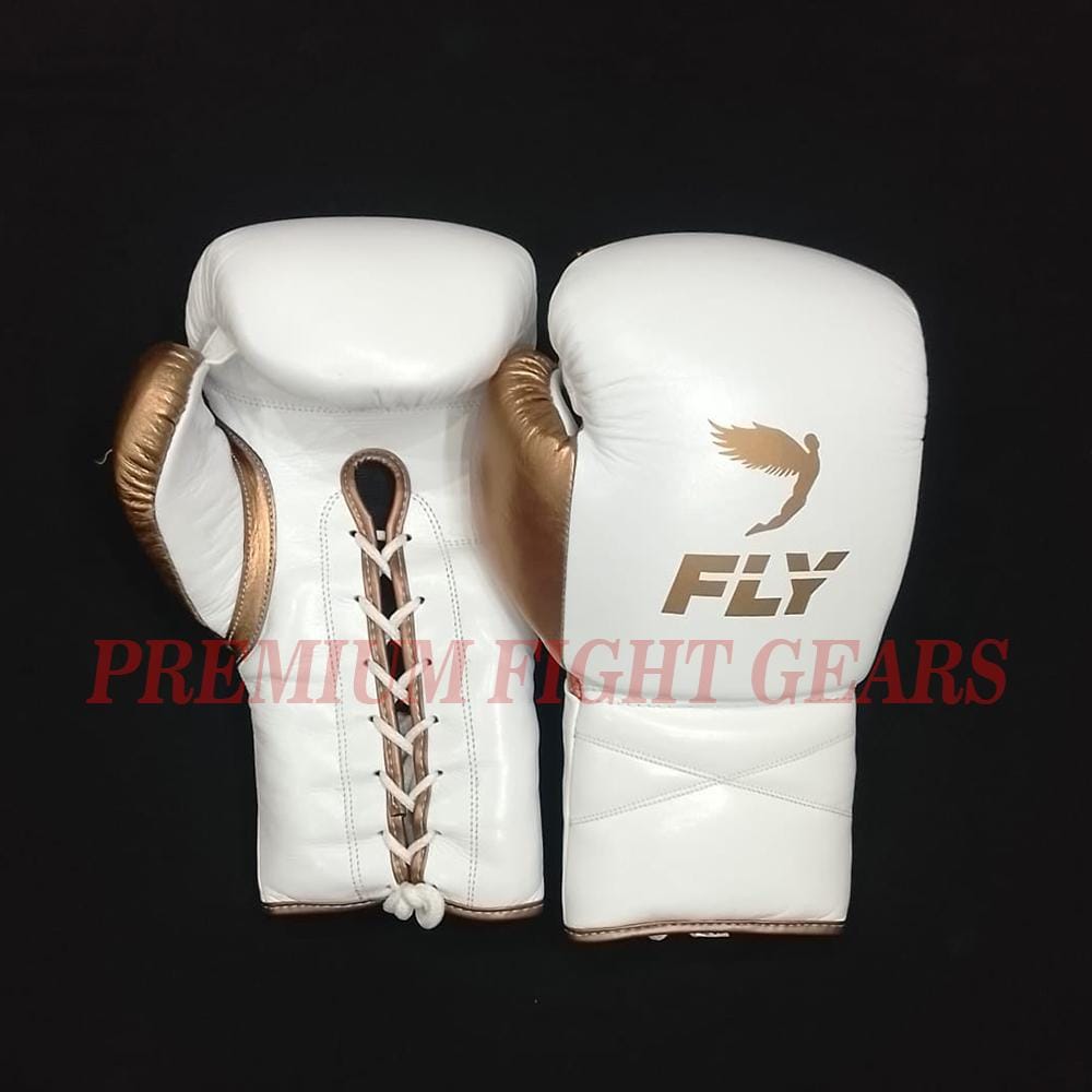 美品　ＦＬＹ ボクシンググローブ　正規品 プレミアム品質のスーパーレースXフライボクシンググローブ ホワイト
