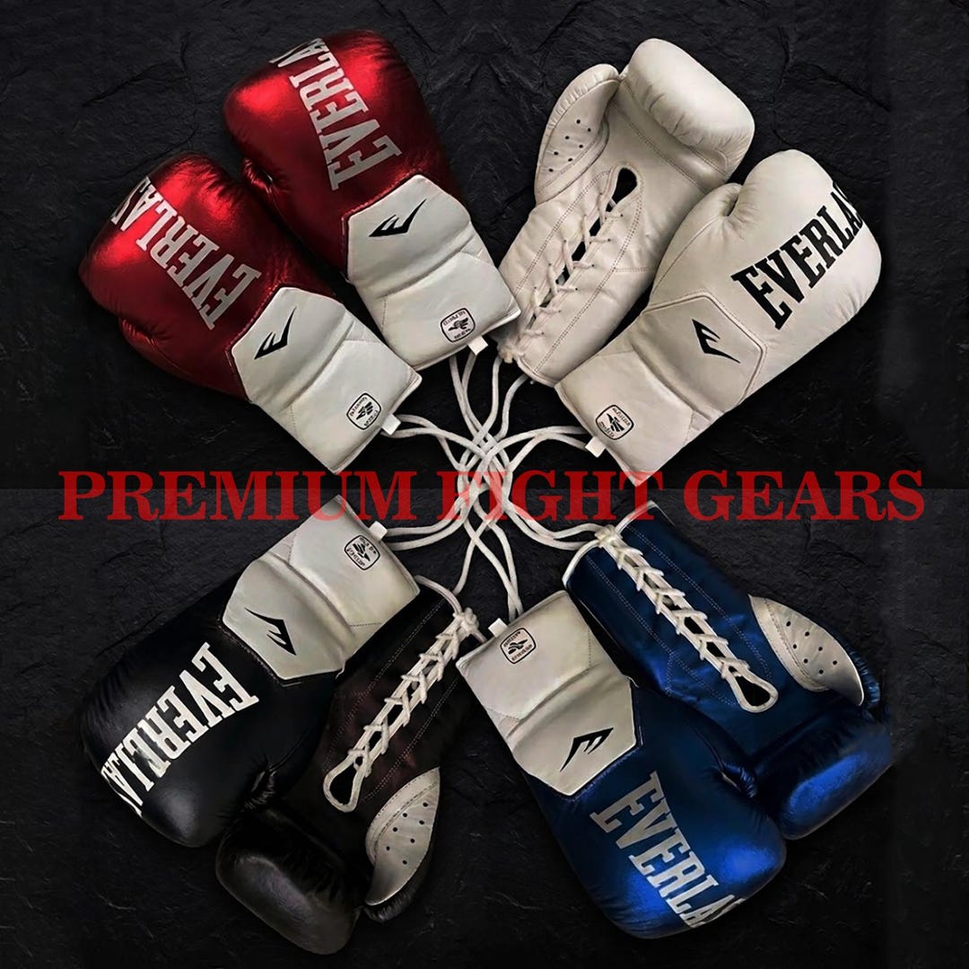 Everlast Pro Elite Lace up Genuine Cowhide Leather Boxing Gloves Everlast Pro Elite Lace up Genuine Cowhide Leather Boxing Gloves