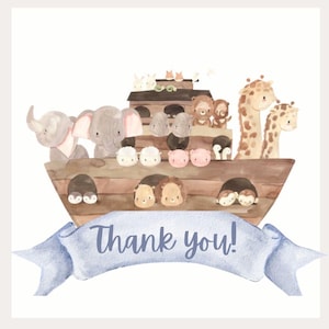 Two by Two - Thank you tag - Animal/Noah’s Ark themed birthday party
