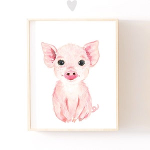 Baby Pig Print, Baby Animal Prints, Baby Decor, Baby Wall Art, Pig Wall Art, Baby Room Decor, Animal Prints, Animal Art, Nursery Animal art