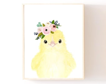 Farm Nursery Decor Nursery Prints Baby Farm Animals Baby chick painting, Nursery Art Prints, Nursery Animals, Nursery wall art, chick art