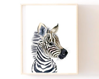 Safari nursery decor, Zebra nursery print,neutral nursery, zebra painting, nursery wall decor, nursery print, neutral nursery, babyshower