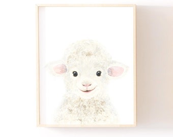 Nursery prints lamb nursery  painting farm nursery decor farm animal prints nursery wall art boy baby shower decor gender neutral nursery