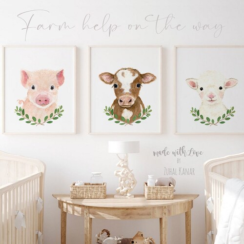 Farm Nursery Prints Decor Neutral Farm Nursery Prints Decor, Farm Nursery Decor