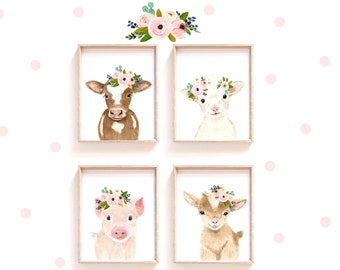 nursery farm animal prints