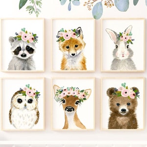 Woodland Nursery Decor, Woodland Nursery Gift, Woodland Nursery Art, Woodland Baby Animal Prints, Nursery Wall Art , Baby shower gift