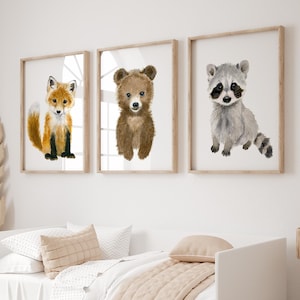 Woodland nursery decor, Woodland neutral nursery, Woodland Nursery Prints, Woodland baby shower gift, Toddler room decor, Playroom oster