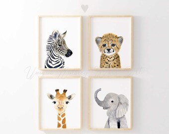 Safari nursery decor safari nursery prints safari wall art baby animal prints safari baby shower nursery wall art nursery jungle animals set