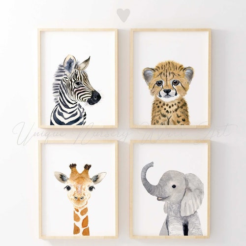 Safari Nursery Wall Art Set of 3 Prints Jungle Nursery - Etsy