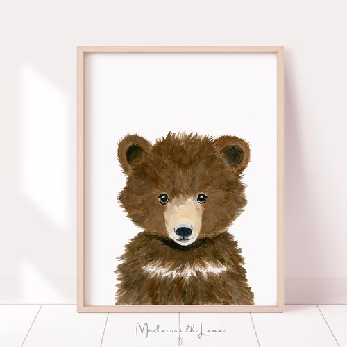Bear Wall Bear Wall Decor Nursery Bear Print Woodland Etsy