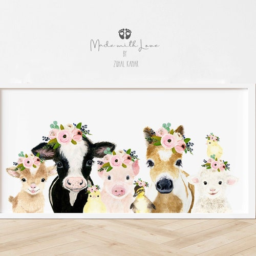 Farm Animal Nursery Decor Farm Animals Canvas Pano Art Pano Etsy