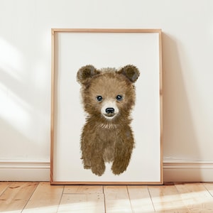 Nursery Bear Decor, Woodland nursery print bear, Baby Animal prints, Woodland Baby shower gift, Woodland nursery  bear decor, kid&#39;s room art