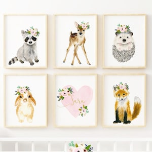 Wald Kinderzimmer Dekor, Wald Kindergarten Wandkunst, Kindergarten Drucke Mädchen, Kindergarten Kunst, Kindergarten Zimmer Design, Wald Baby showe Gifter