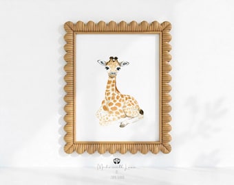Giraffe print, Baby giraffe print, Baby Animal Prints, Giraffe nursery print, giraffe nursery, safari nursery, jungle nursery