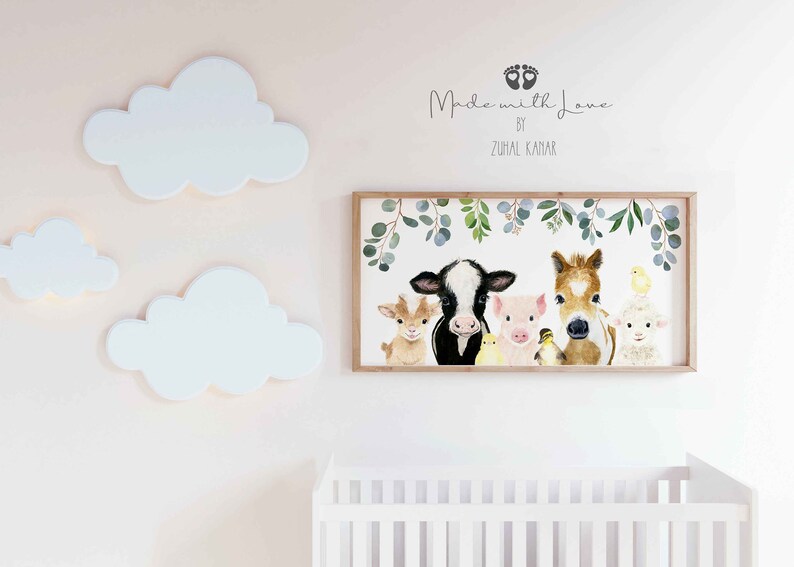 Farm Animal Nursery Decor Farm Animals Canvas Pano Art Pano Etsy