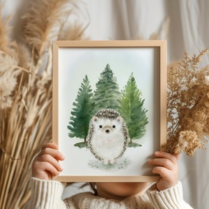 Forest Woodland Nursery Decor, Trees Nursery Wall Art, Woodland Forest Wall Art, Animals Nursery, , Woodland Animals, Kids Playroom Decor