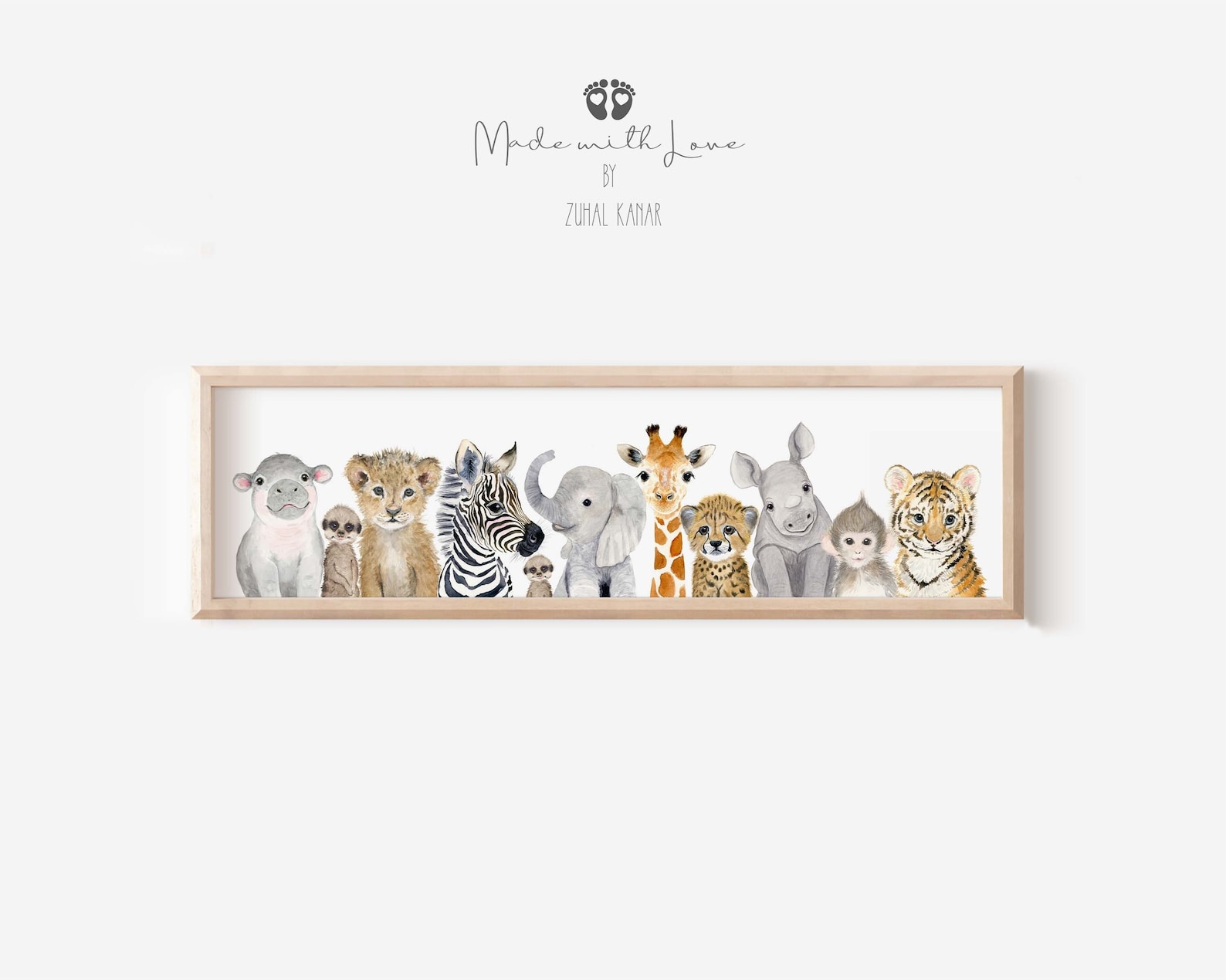 baby jungle animal mural