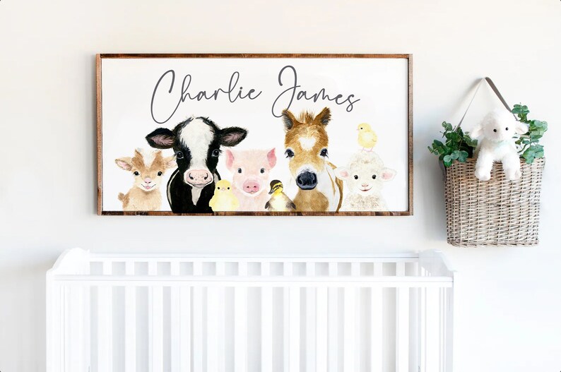 Farm Animal Nursery Decor Farm Animals Canvas Pano Art Pano Etsy