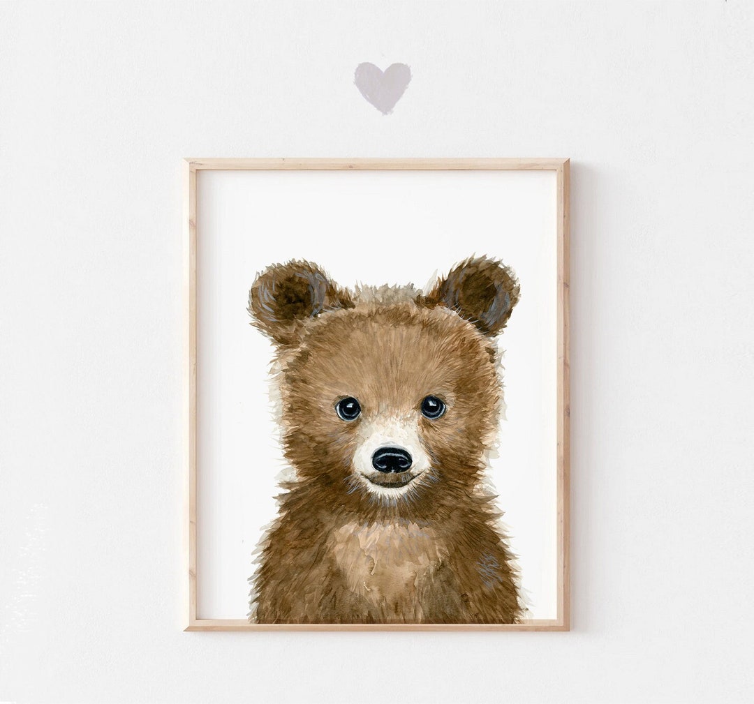 Bear Wall Decor, Woodland Nursery Bear Print, Woodland Nursery Decor