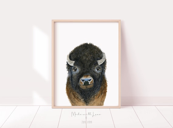 Bison Print Buffalo Wall Art Nursery Decor - Nursery Buffalo Wall Decor Bison Print Buffalo Wall Art Nursery Decor - Nursery Buffalo Wall Decor