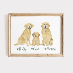 Golden Retriever Nursery Art Print, Watercolor Retriever Print, Personalized Nursery Decor, Dog Nursery Art, Giclee Art Print, Nursery Gift