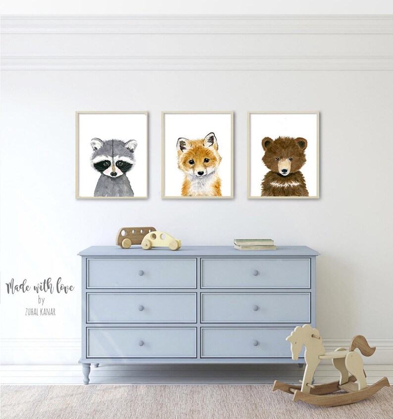 Nursery Decor Nursery Prints Boy Woodland Nursery Wall Art Etsy