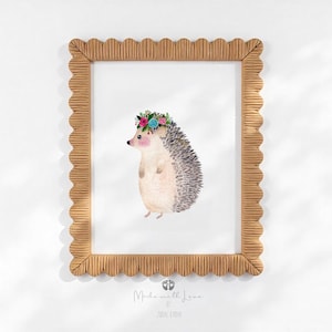 Watercolor hedgehog, Woodland nursery, Animal Paintings, cat, rabbit, hedgehog, watercolor animal, woodland, kids poster, kitten painting