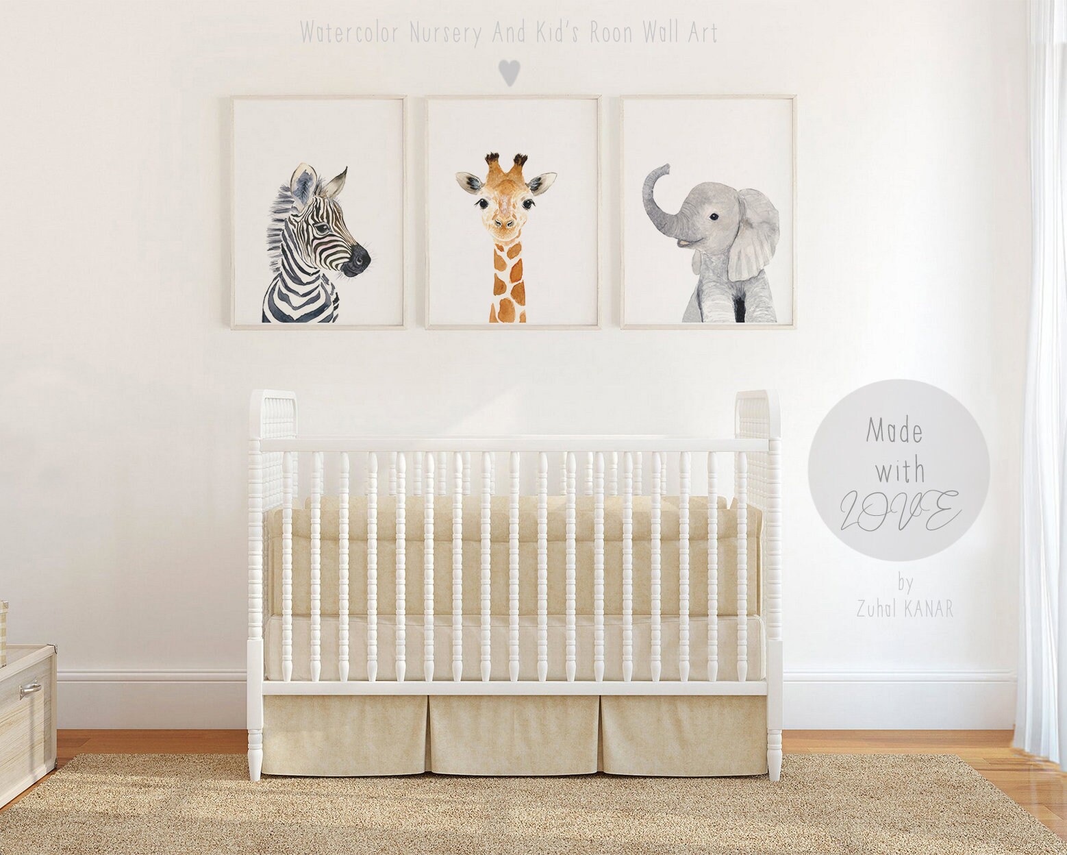 Safari Nursery Prints set of 3 Prints Safari Nursery Decor Etsy