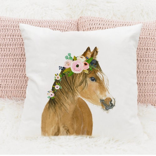Horse Farm Animals Nursery Decor Pillow Farm Baby Shower Etsy