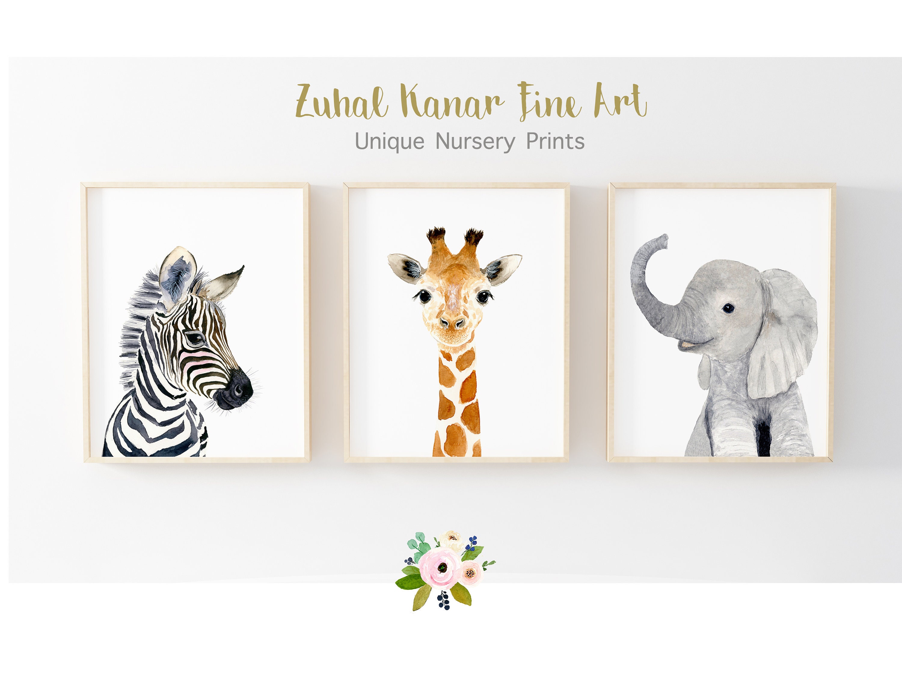 Safari Nursery Prints set of 3 Prints Safari Nursery Decor Etsy
