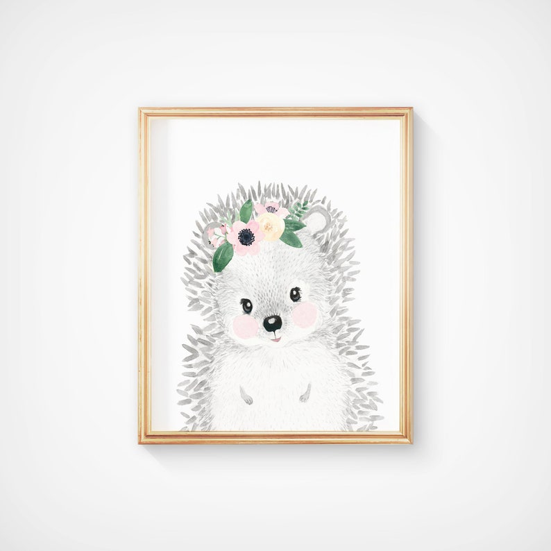 Animal Print Set Set of 4 Prints Bunny Fox Deerhedgehog Etsy