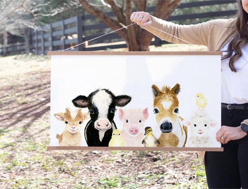 Farm Animal Nursery Decor Farm Animals Canvas Pano Art Pano Etsy