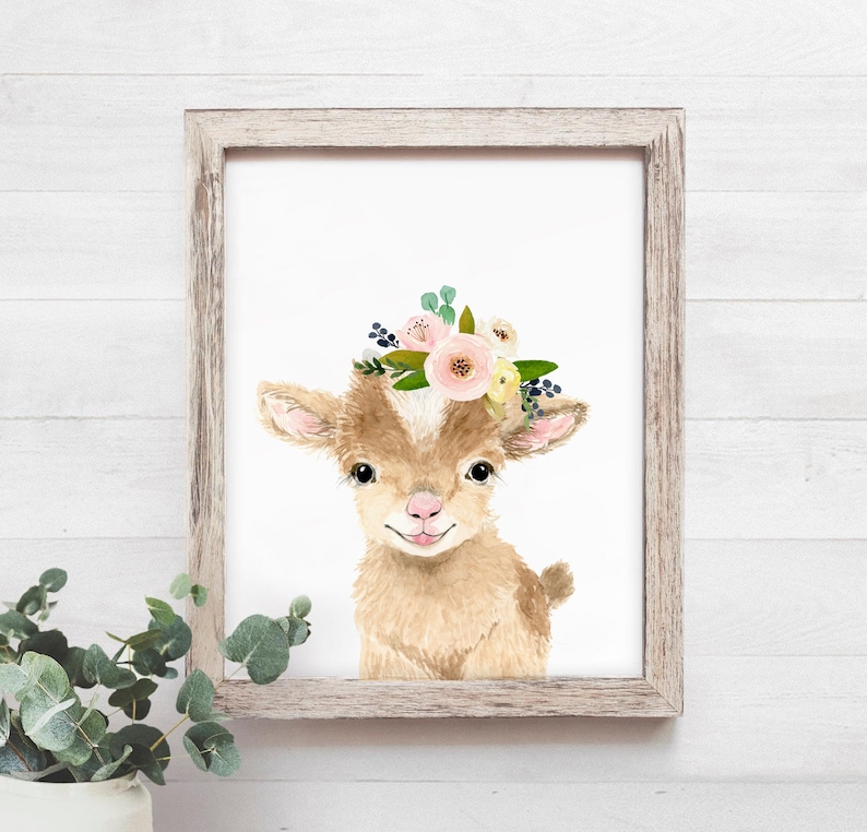 Farm Nursery Wall Decor Baby Goat Print Baby Goat Art Farm Etsy