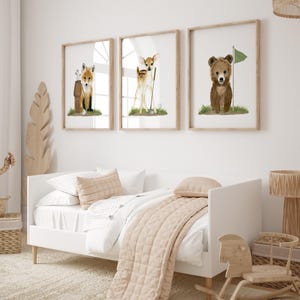 Woodland Animals Golf Nursery Prints, Baby Animals Sports Art image 3