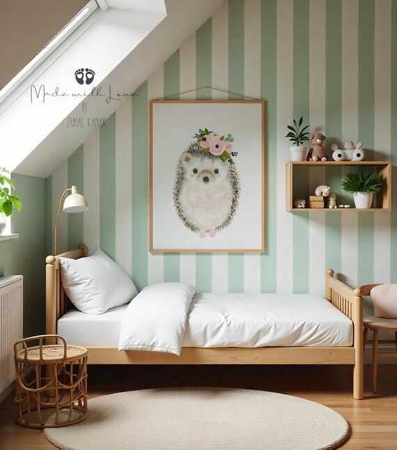 Toile Imprimée Chambre Bébé - Cochon Coloré Animal Mignon - Peinture Murale 60x60cm Sans Cadre - Décoration Enfant Enroulée
