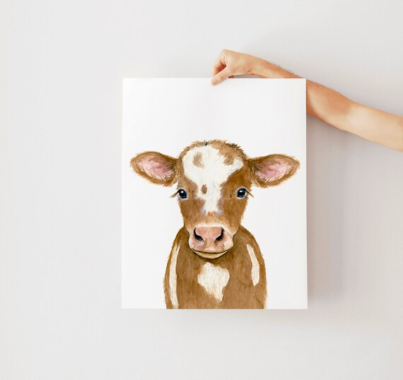 Farm Nursery Decor Cow Print Baby Farm Animals Baby Cow Etsy