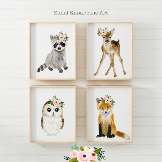 etsy woodland nursery prints